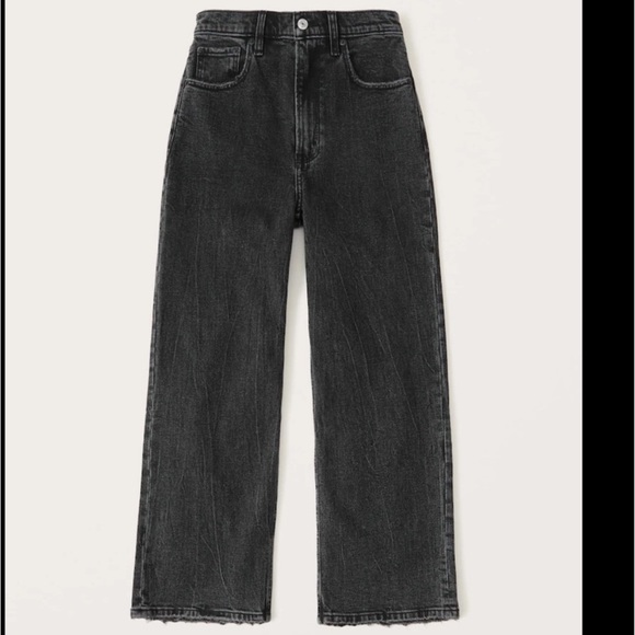 Abercrombie & Fitch Denim - Abercrombie Ultra High Rise Cropped Wide Leg Jeans